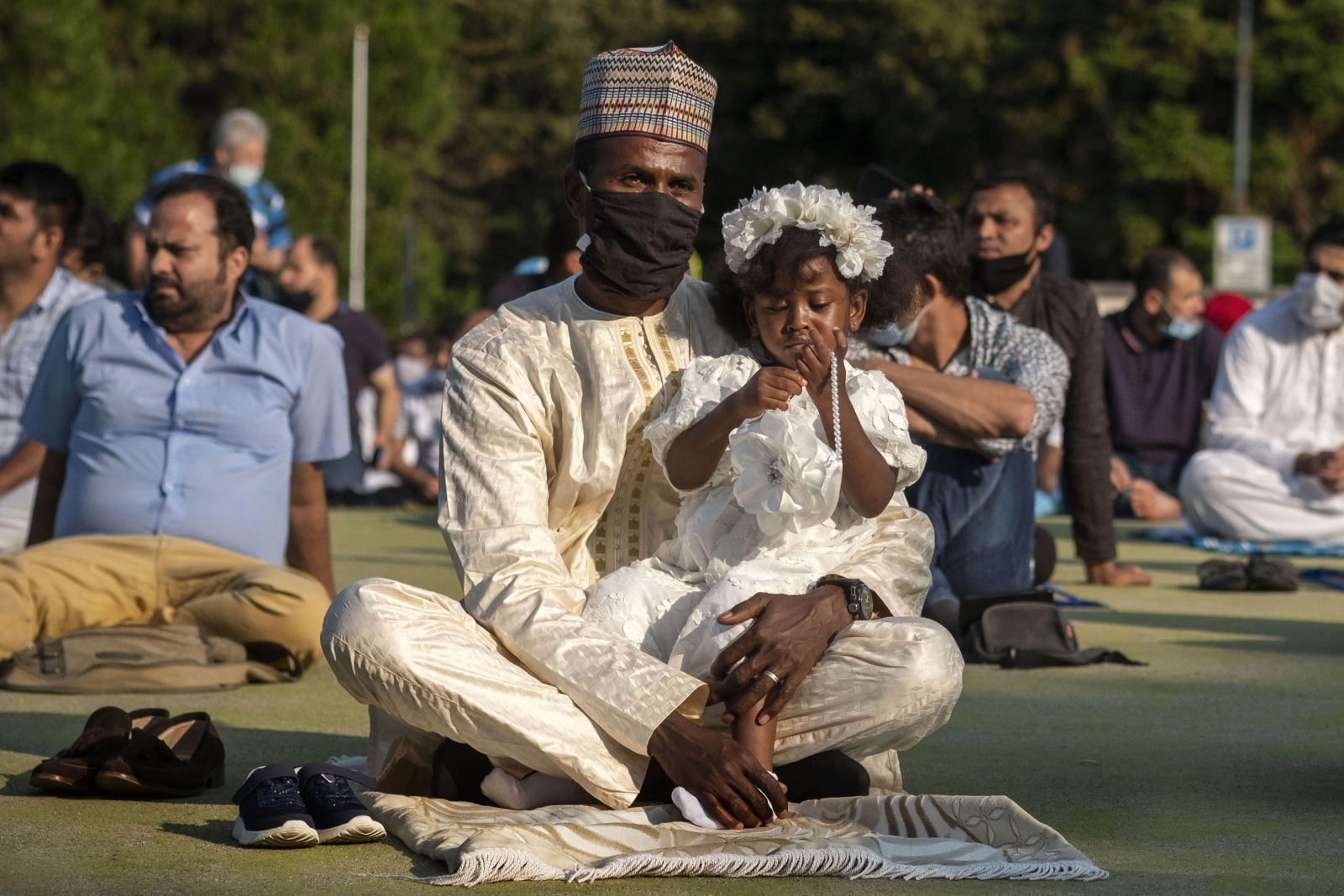 La festa del Sacrificio: “Eid al-Adha”, al parco del Valentino di Torino in osservanza al decreto di distanziamento per la pandemia Covid19 
