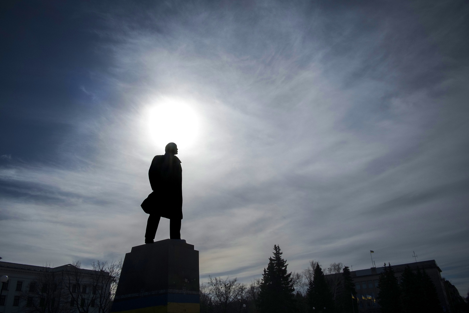 Ucraina - Donbass, la statua di Lenin nella piazza di Kramatorsk